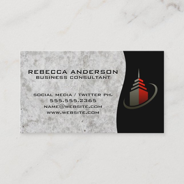 Carte De Visite Icône Sky Scraper Building / Graphique de marché S (Devant)