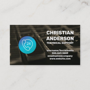 Carte De Visite Icône Téléphone 24   Service technique