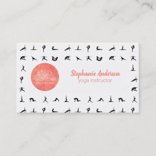 Carte De Visite Icône Yoga   Aquarelle   Poses de yoga