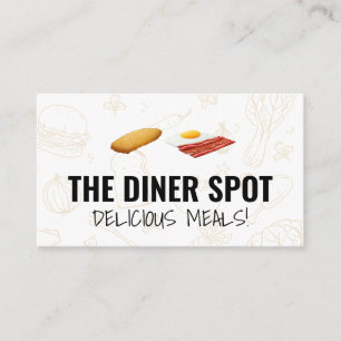 Carte De Visite Icônes alimentaires   Bacon et oeufs