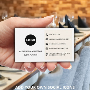 Carte De Visite Icônes de Logo pour les Réseaux Sociaux Planificat