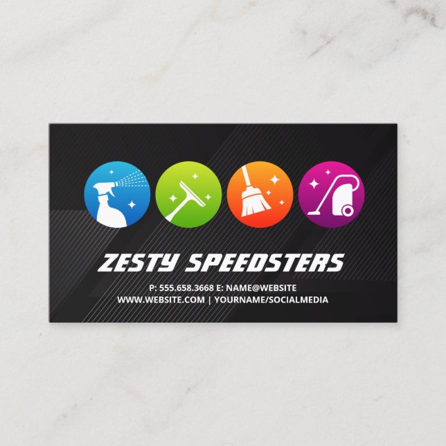 Carte De Visite Icônes de l'outil de nettoyage | Services à domici (Devant)