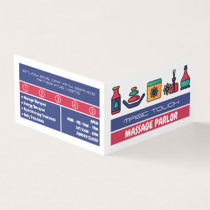 Carte De Visite Icônes de massage, Massage Thérapiste, Fidélité du