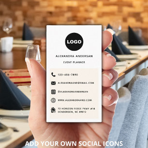 Carte De Visite Icônes de médias sociaux de logo minimaliste moder