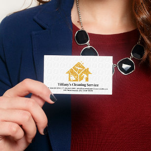 Carte De Visite Icônes de nettoyage des Parties scintillant d'or  