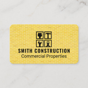 Carte De Visite Icônes de réparation de menuiserie   Outils de con