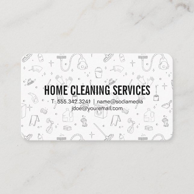 Carte De Visite Icônes de services de nettoyage de maison | Carrel (Devant)