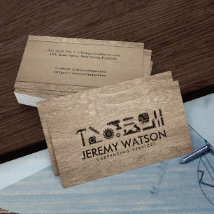 Carte De Visite Icônes des services de charpentier