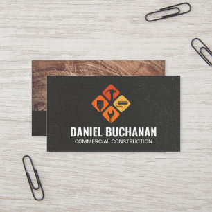 Carte De Visite Icônes d'outils de construction   Entrepreneur gén