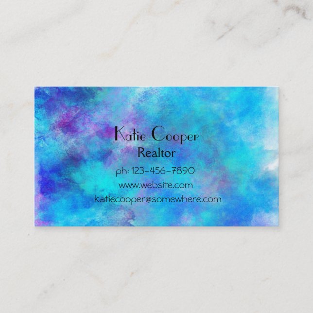 Carte De Visite Icy blue Abstract (Devant)