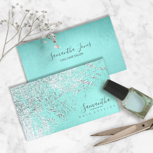 Carte De Visite ID Turquoise argenté Abstrait775