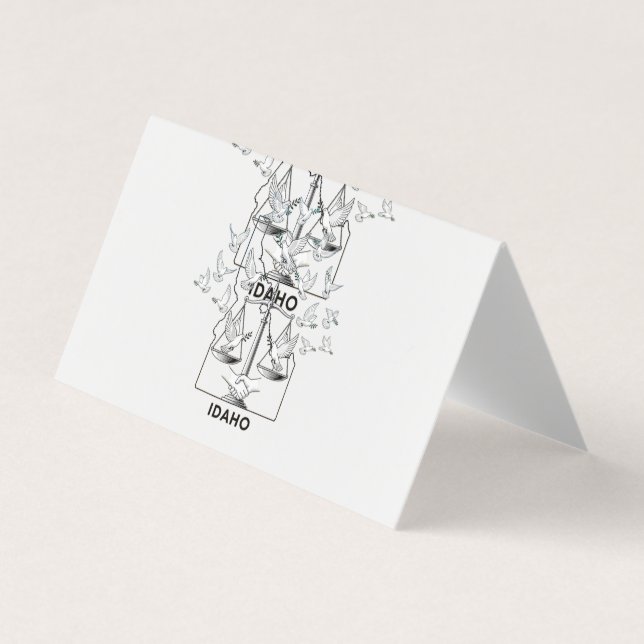 Carte De Visite Idaho State Map with Justice Scales and Peace Dove (Devant)