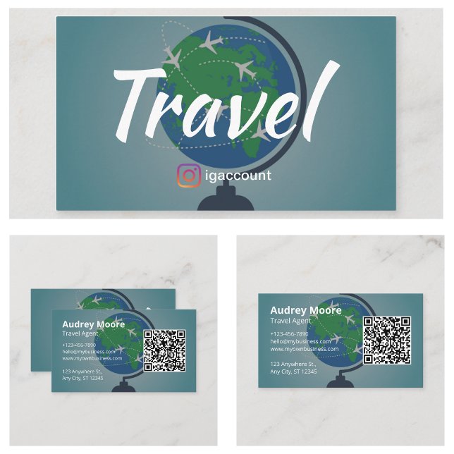 Carte De Visite Idées d'agent de voyage (Travel Agent Ideas Business Cards)