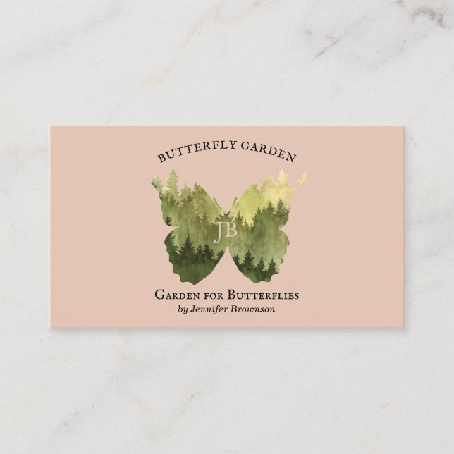 Carte De Visite idées de jardin papillon marron rustique camping e (Devant)