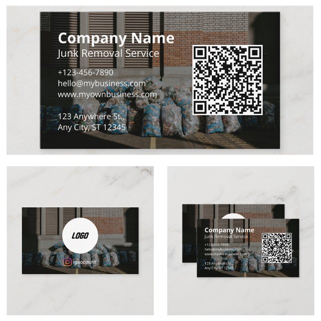 Carte De Visite Idées de service de déblaiement d'objets encombran (Junk Removal Hauling Service Ideas Business Card
)