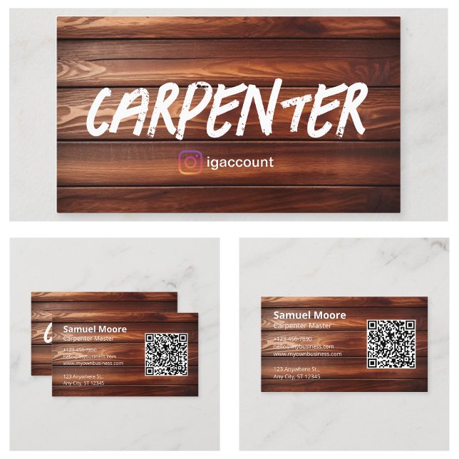 Carte De Visite Idées d'échantillons de conception de charpentier (Carpenter Design Sample Ideas Business Card
)