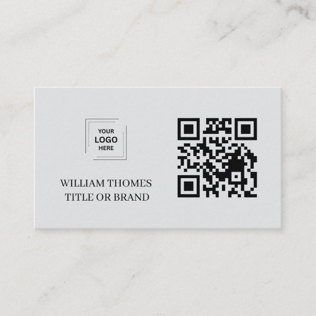 Carte De Visite Identité d'entreprise avec code QR moderne gris (Devant)