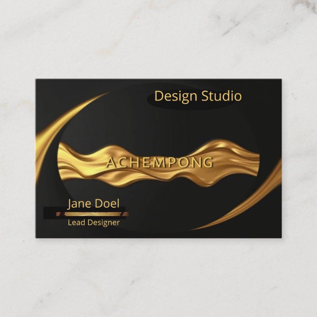 Carte De Visite Identité professionnelle Achempong Modern Gold Flo (Devant)