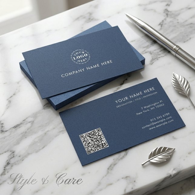 Carte De Visite Identité professionnelle de l'entreprise à texture (Modern Blue Texture Professional Identity Business Card)
