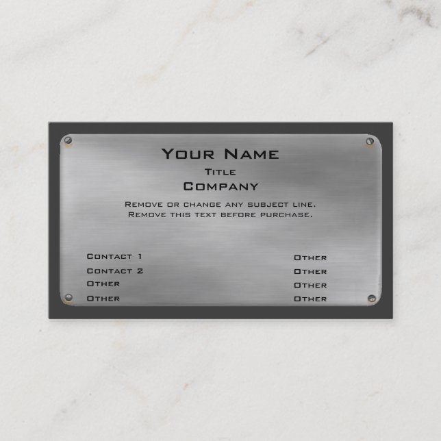 Carte de visite II en métal - argent (Devant)