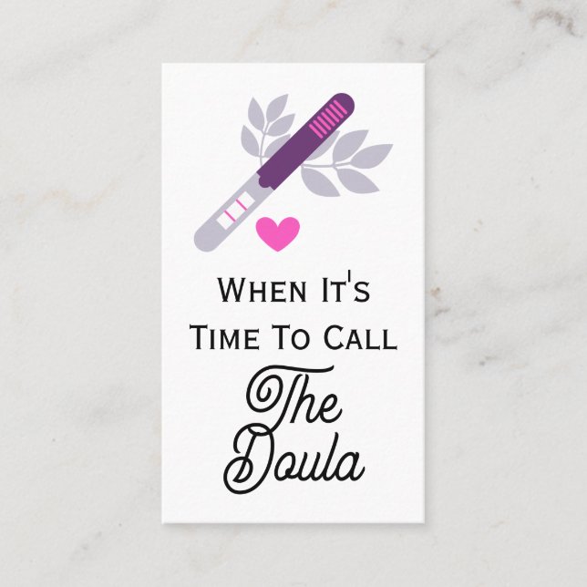 Carte De Visite Il Est Temps D'Appeler Le Code Qr Doula Pregnancy  (Devant)