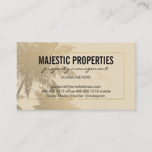 Carte De Visite Île tropicale / Cadre Lux d'or