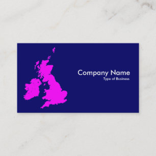 Carte De Visite Îles britanniques - Magenta sur le bleu foncé