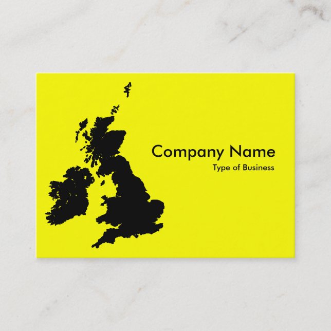 Carte De Visite Îles britanniques Noir et Jaune (Devant)