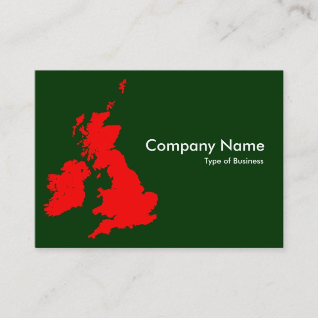 Carte De Visite Îles britanniques - Rouge et vert foncé (003300) (Devant)