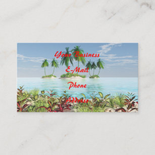 Carte De Visite îles tropicales de palmier de la plage 3D