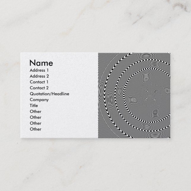 Carte De Visite Illusion d'optique - Hypnose rendue facile (Devant)