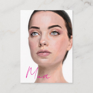 Carte De Visite Illustrated Portrait MUA Business Card