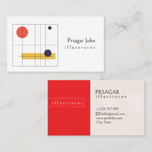 Carte De Visite Illustrateur Géométrique Minimaliste Moderne Créat