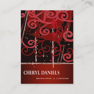 Carte De Visite Illustrateur grunge d'artiste graphique de