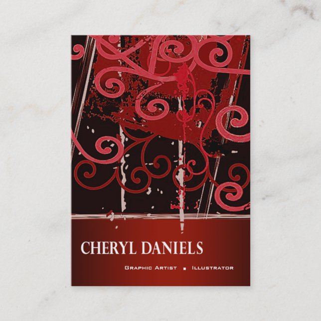 Carte De Visite Illustrateur grunge d'artiste graphique de (Devant)