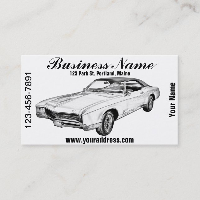 Carte De Visite Illustration 1967 de Buick Riviera (Devant)