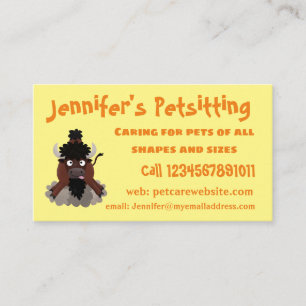 Carte De Visite Illustration amusante de bison de buffle