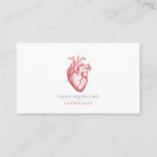 Carte De Visite Illustration anatomique du cœur de cardiologue