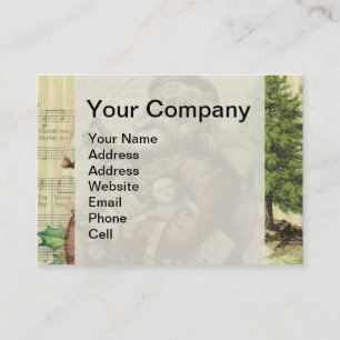 Carte De Visite Illustration classique de l'arbre du Père Noël joy