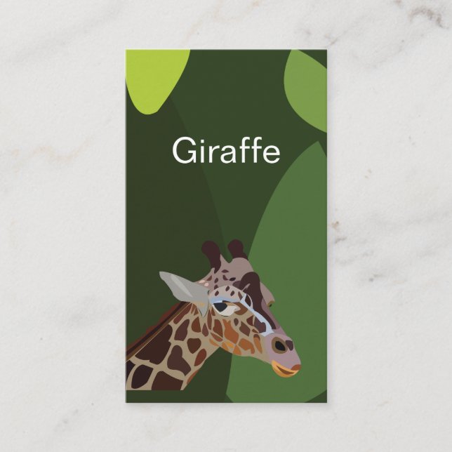Carte De Visite Illustration d'animal de girafe (Devant)