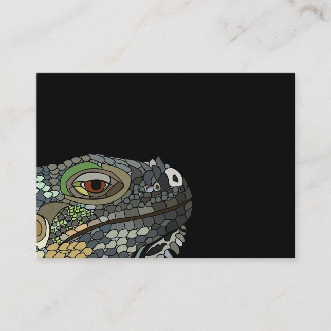 Carte De Visite Illustration d'animal de lézard iguane (Devant)
