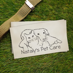 Carte De Visite Illustration de chats et de chiens mignons