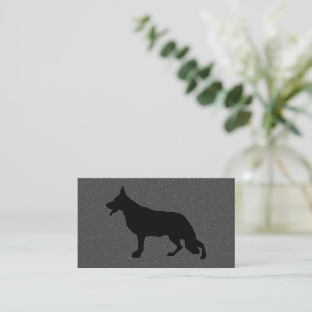 Carte De Visite Illustration de chien berger noir (Debout devant)
