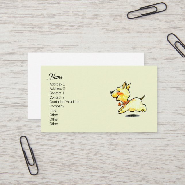 Carte De Visite Illustration de chien courant mignon (Devant/Arrière en situation)