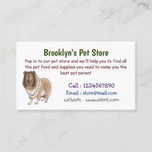 Carte De Visite Illustration de chien Rough collie