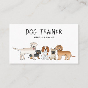 Carte De Visite Illustration de chiens de dessin animé mignons - D
