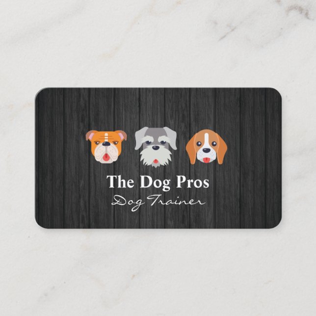 Carte De Visite Illustration de chiots mignons  (Devant)