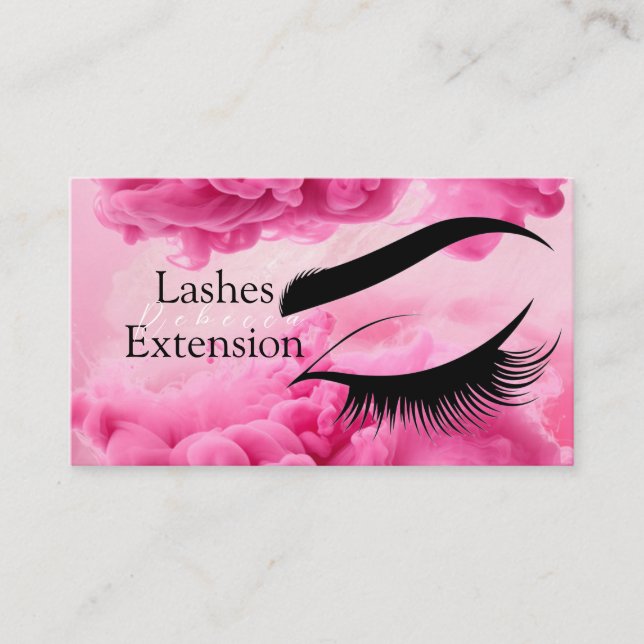 Carte De Visite Illustration de cils mignons rose pastel minimalis (Devant)