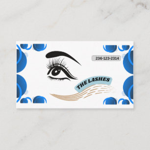 Carte De Visite Illustration de cils minimaliste bleu moderne