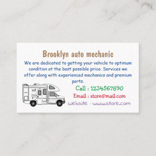 Carte De Visite Illustration de dessin animé Campervan